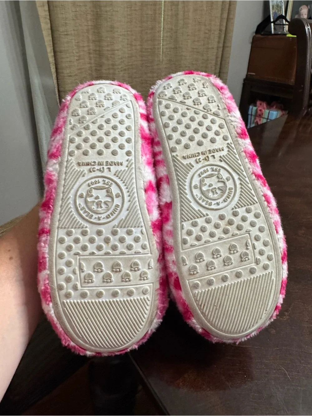 Build-A-Bear Pink Plush Kids' House Shoes